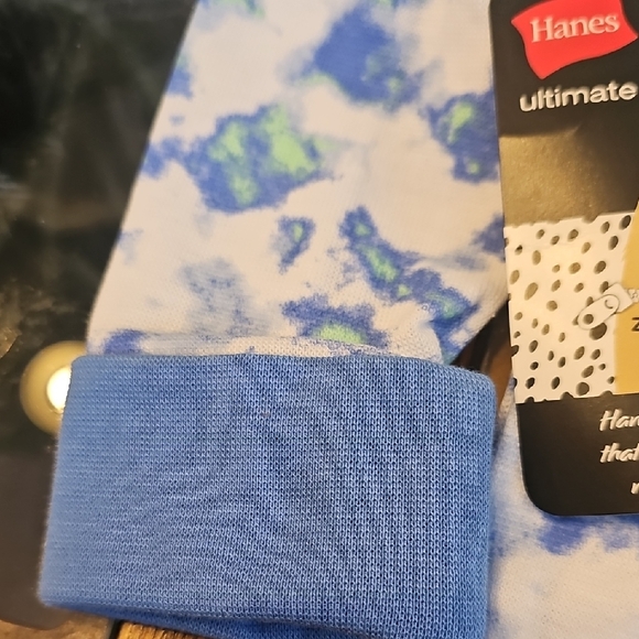 Hanes Kids Blue and Green Zip Hoodie - Picture 3 of 8